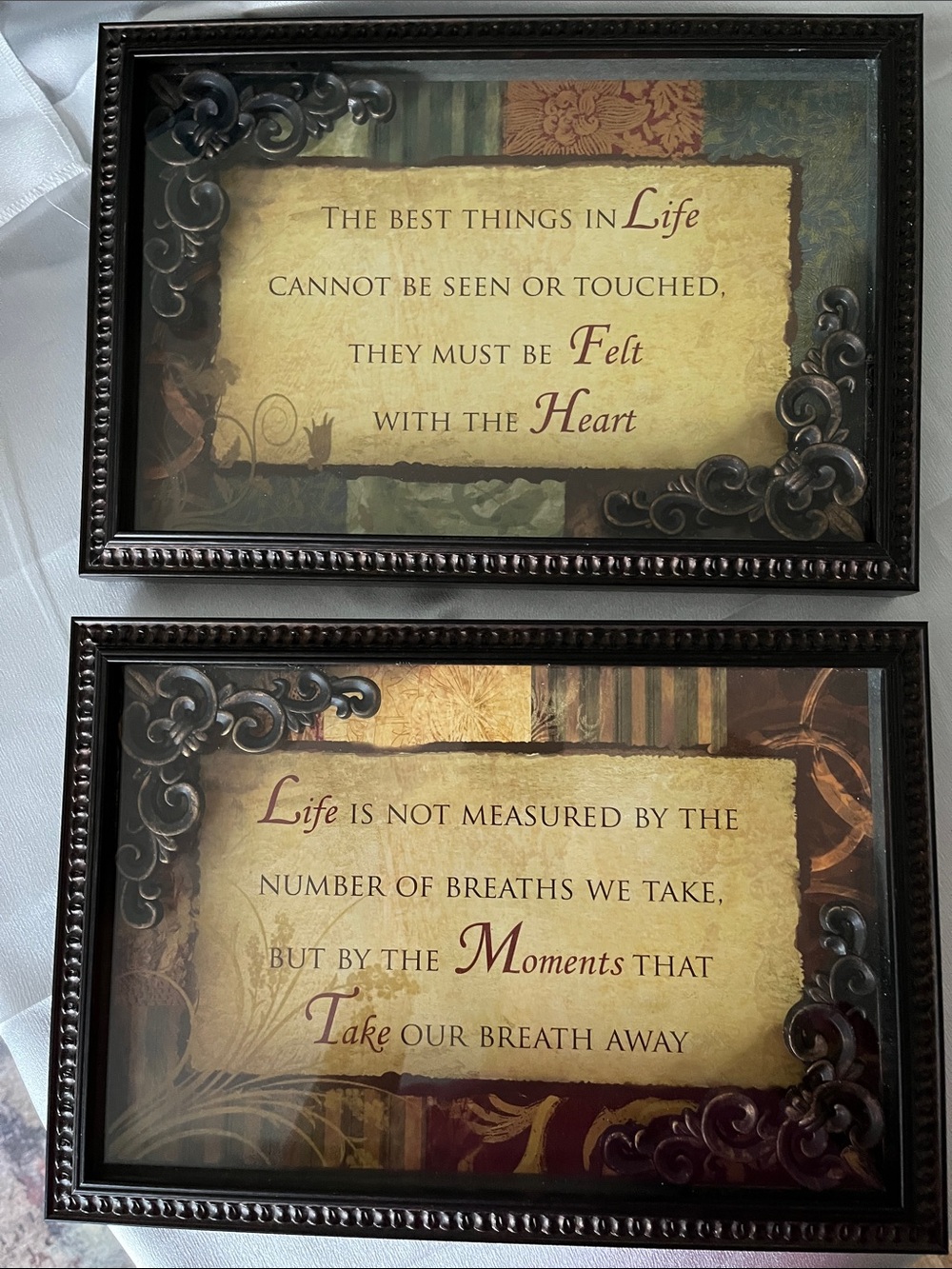 Framed Inspirational Wall Art - Bronze/Brown Frames - 9" H x 13" W